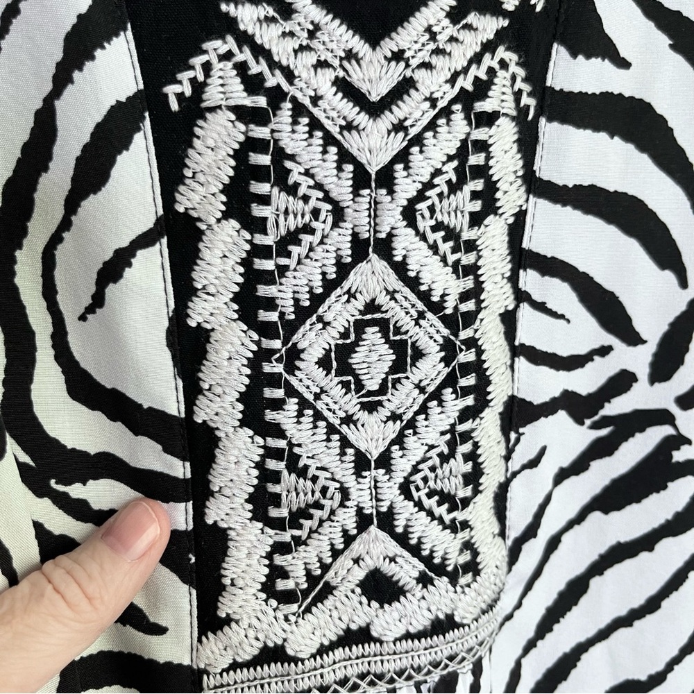 Calessa Zebra Print Boho Tunic‎ Top 1X - Picture 4 of 9